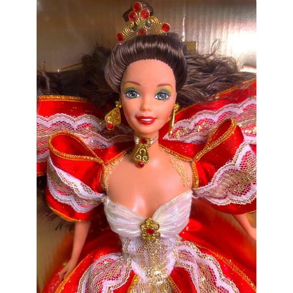 Vintage 1997 Holiday Barbie Doll 17832 Green Eyes New In Box - Picture 6 of 11